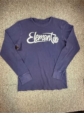 Element Navy Graphic Long Sleeve Shirt